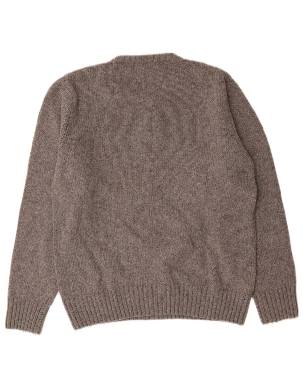 Woolrich Mens Graphic Jumper Sweater Medium Grey Flecked Wool