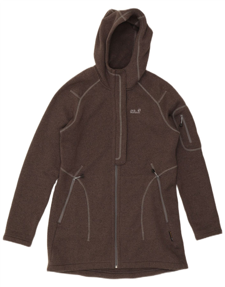 JACK WOLFSKIN Womens Hooded Tracksuit Top Jacket UK 16 Large Brown