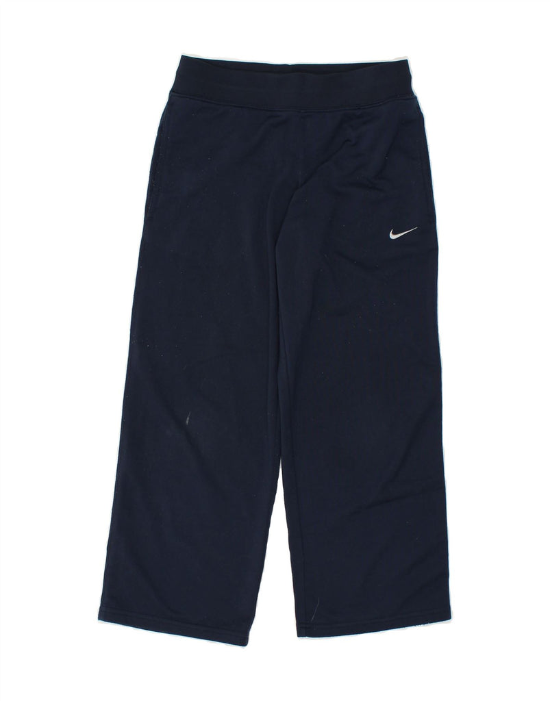NIKE Boys Graphic Tracksuit Trousers 7-8 Years XL Navy Blue Polyester | Vintage Nike | Thrift | Second-Hand Nike | Used Clothing | Messina Hembry 