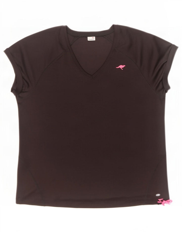 Kangaroos Womens T-Shirt Top UK 22/24 2XL Black Polyester
