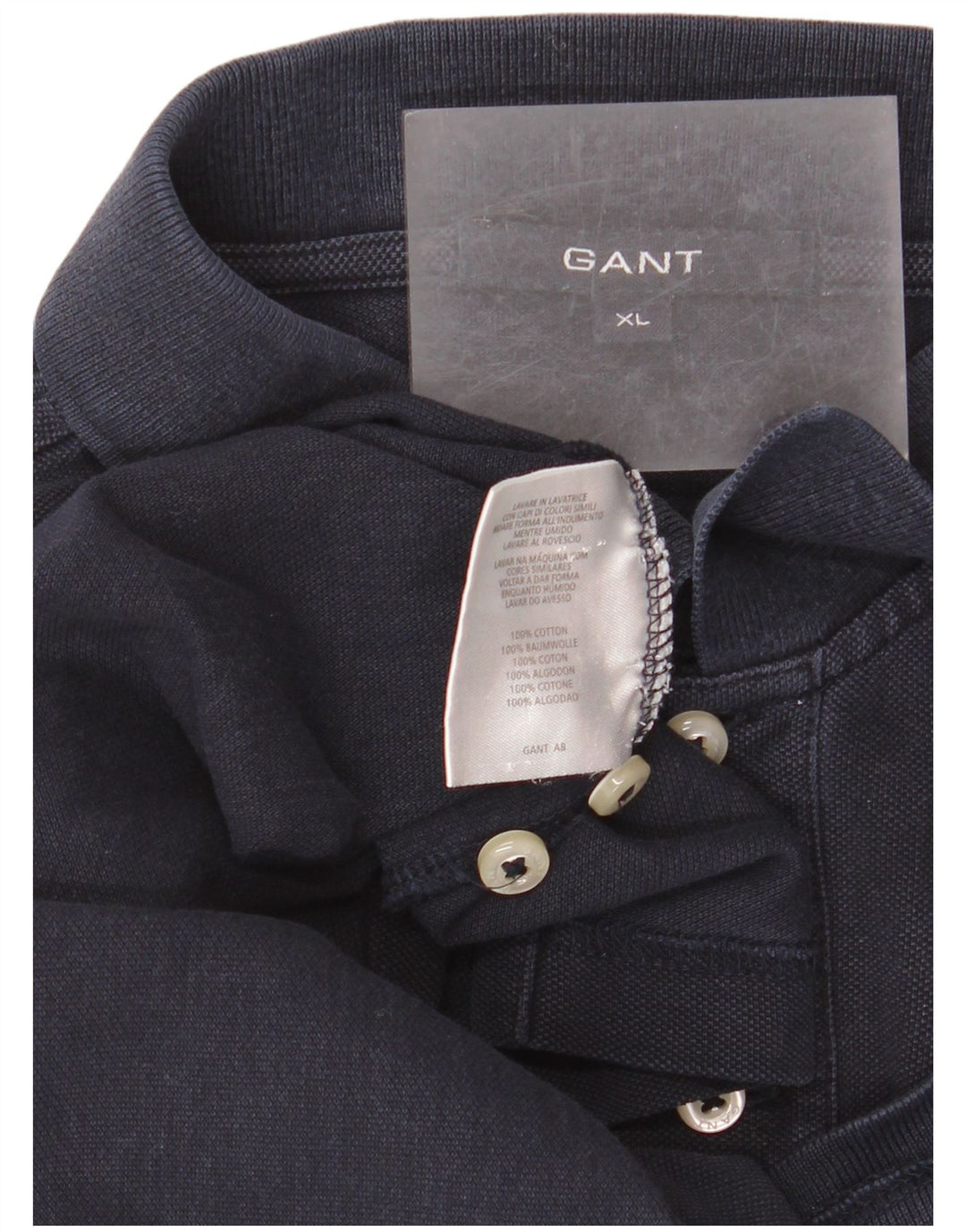 Gant Mens Polo Shirt XL Navy Blue Cotton