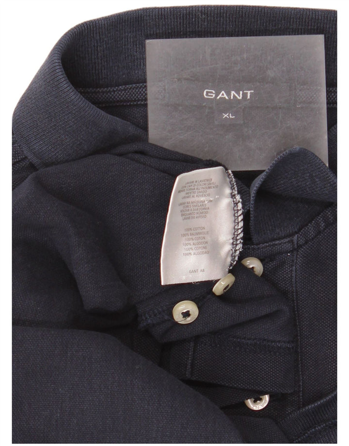 Gant Mens Polo Shirt XL Navy Blue Cotton