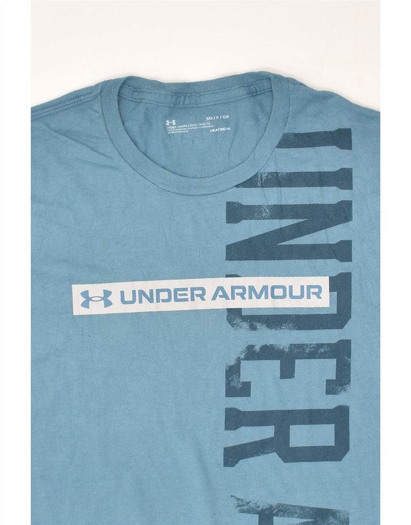 UNDER ARMOUR Mens Graphic T-Shirt Top Small Blue Cotton | Vintage Under Armour | Thrift | Second-Hand Under Armour | Used Clothing | Messina Hembry 