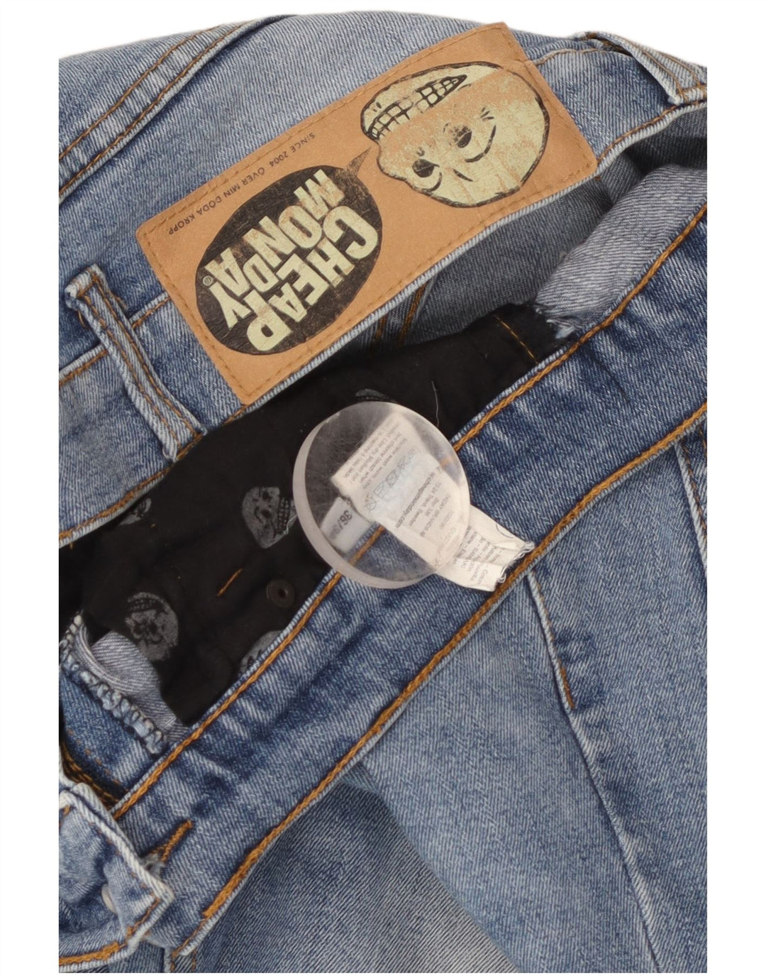 Cheap Monday Mens Straight Jeans W36 L27 Blue Cotton