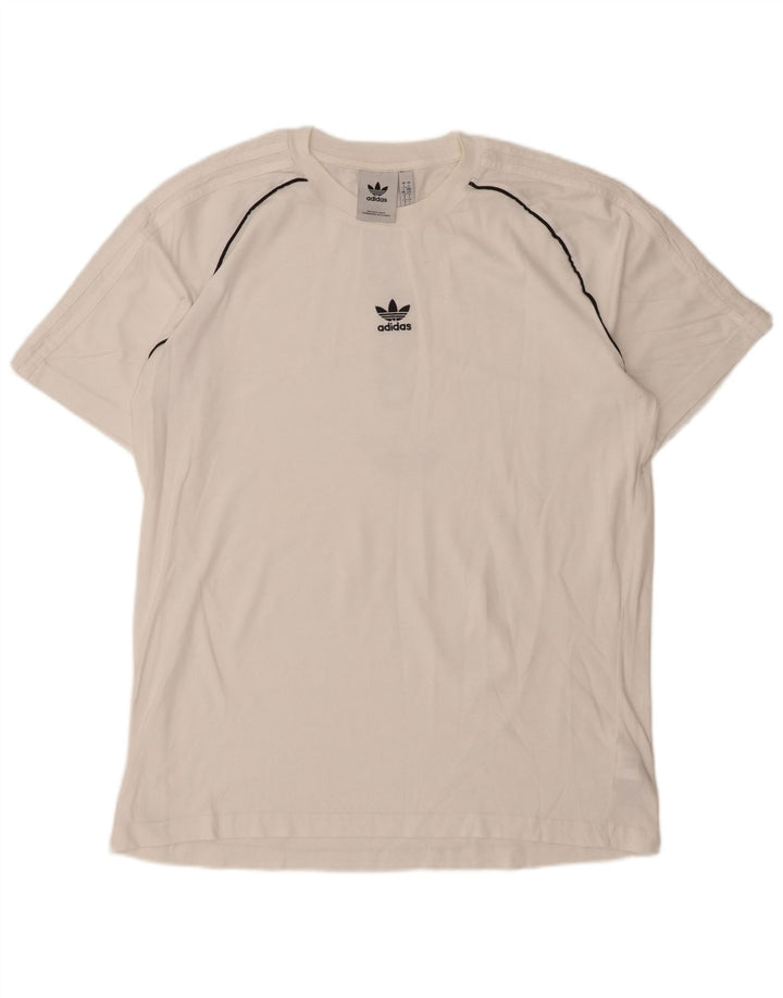 ADIDAS Mens Graphic T-Shirt Top Large White Cotton