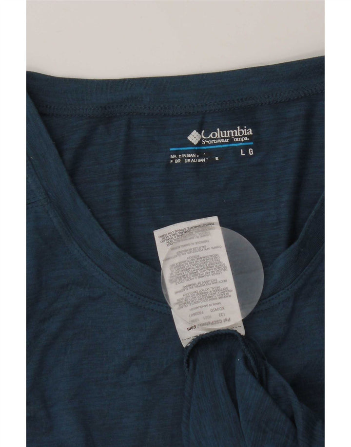 Columbia Mens T-Shirt Top Large Blue Polyester