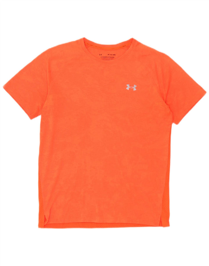 Under Armour Mens Heat Gear T-Shirt Top Medium Orange
