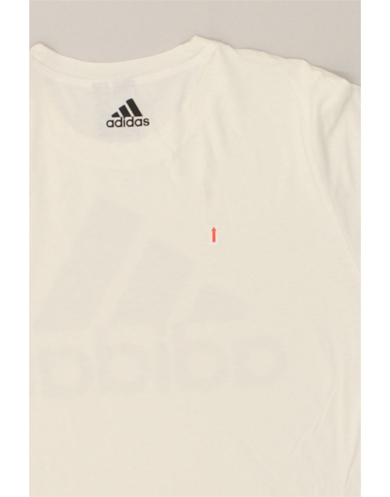 ADIDAS Mens Graphic T-Shirt Top Medium White Cotton | Vintage Adidas | Thrift | Second-Hand Adidas | Used Clothing | Messina Hembry 