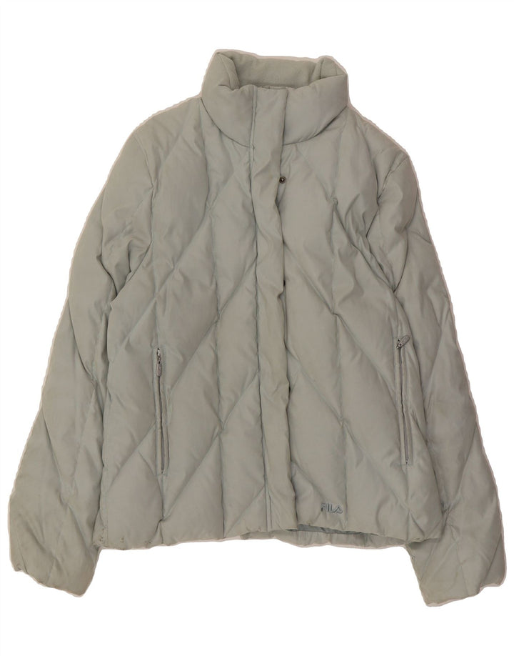 FILA Womens Padded Jacket UK 10 Small Grey Polyester Modern Vintage Fila and Second-Hand Fila from Messina Hembry 
