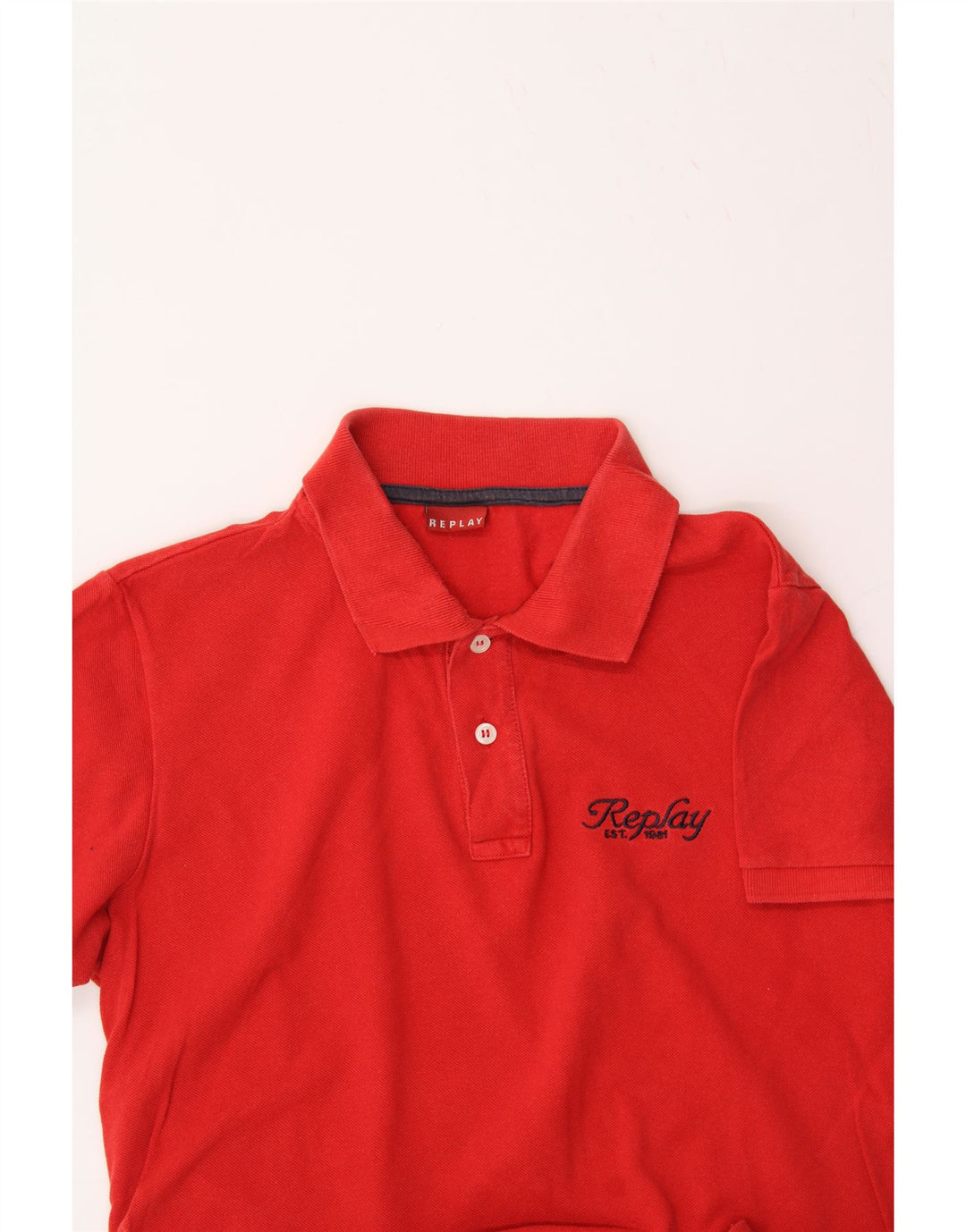 REPLAY Boys Polo Shirt 15-16 Years Large Red Cotton Vintage Replay and Second-Hand Replay from Messina Hembry 