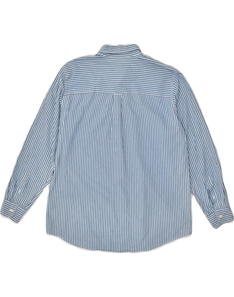 CHAPS Mens Easy Care Shirt XL Blue Striped Cotton | Vintage Chaps | Thrift | Second-Hand Chaps | Used Clothing | Messina Hembry 