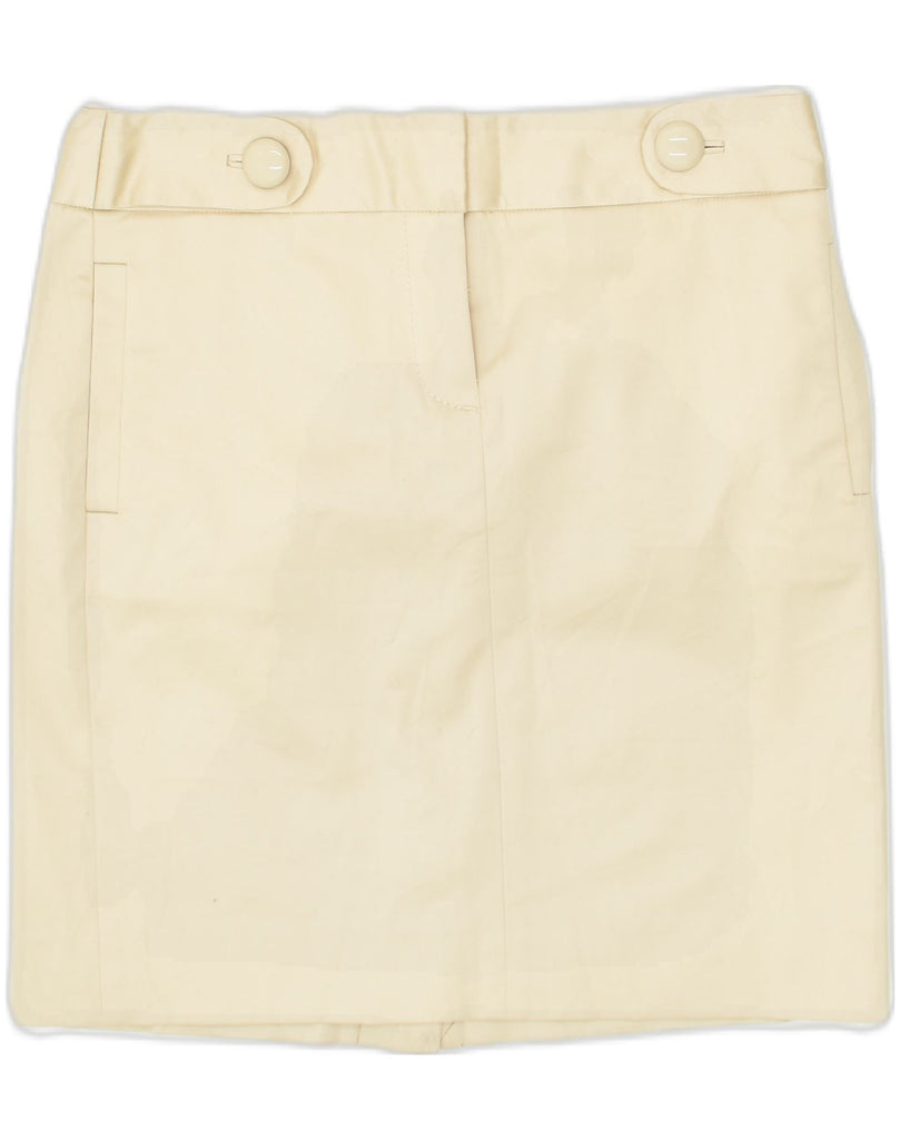 J. CREW Womens Straight Skirt US 0 XS W30  Beige Cotton | Vintage J. Crew | Thrift | Second-Hand J. Crew | Used Clothing | Messina Hembry 