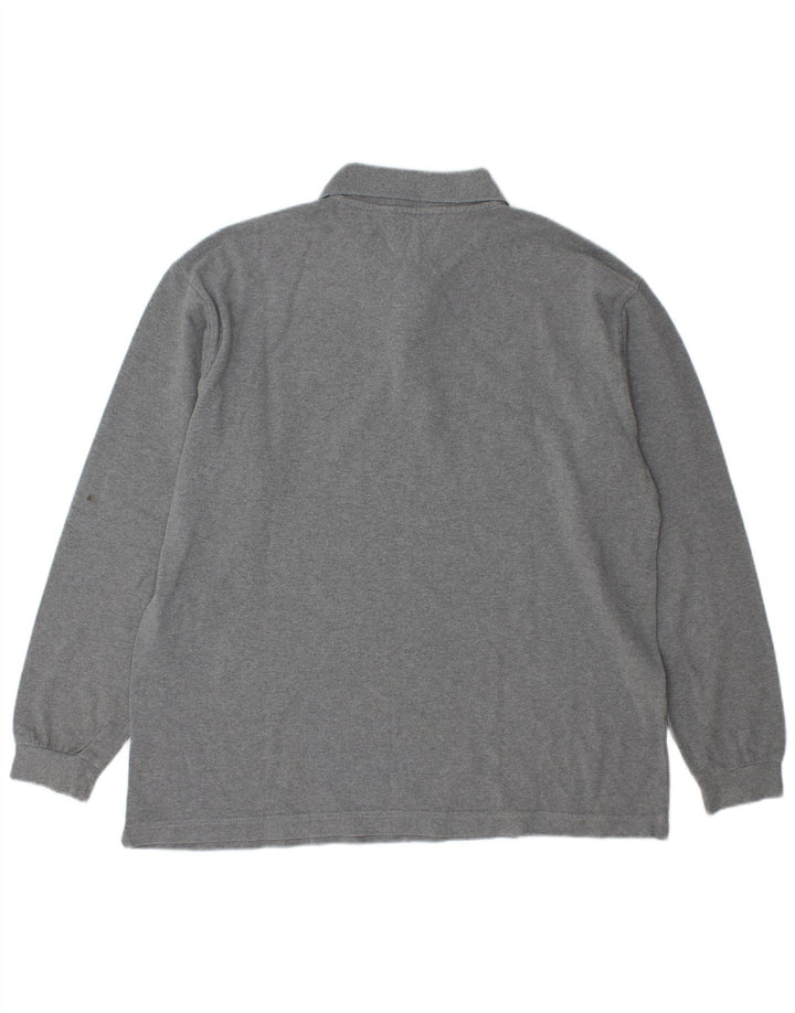 Kappa Mens Long Sleeve Polo Shirt Large Grey Cotton