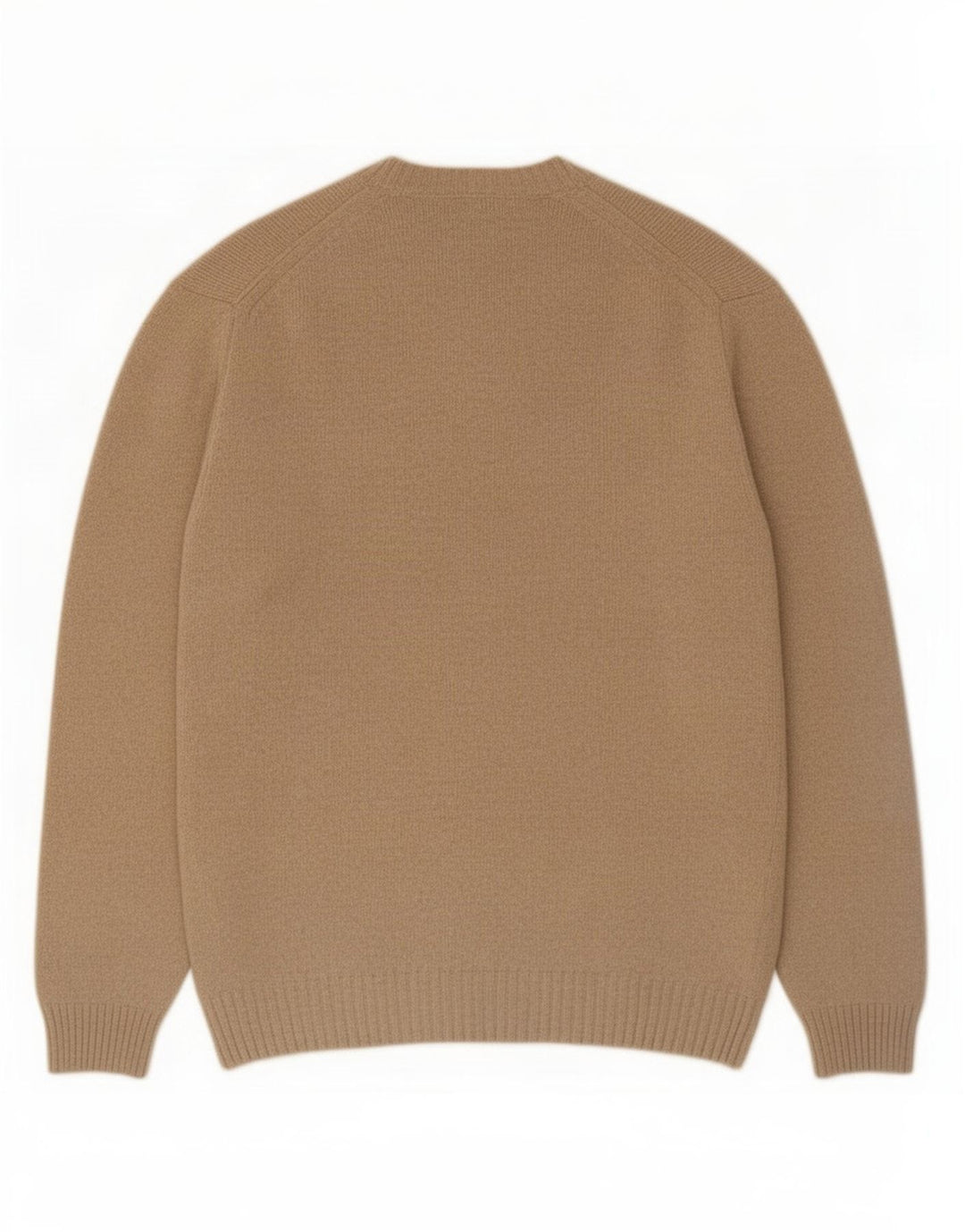 Zara Mens Crew Neck Jumper Sweater XL Beige Wool