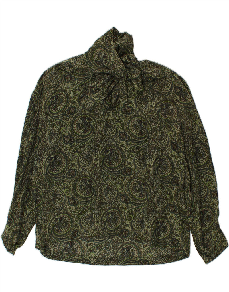 VINTAGE Womens Blouse Top UK 20 2XL Green Paisley | Vintage Vintage | Thrift | Second-Hand Vintage | Used Clothing | Messina Hembry 