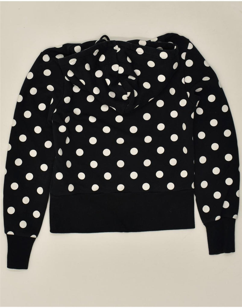 ADIDAS Womens Graphic Hoodie Jumper EU 36 Small Black Polka Dot Cotton | Vintage Adidas | Thrift | Second-Hand Adidas | Used Clothing | Messina Hembry 