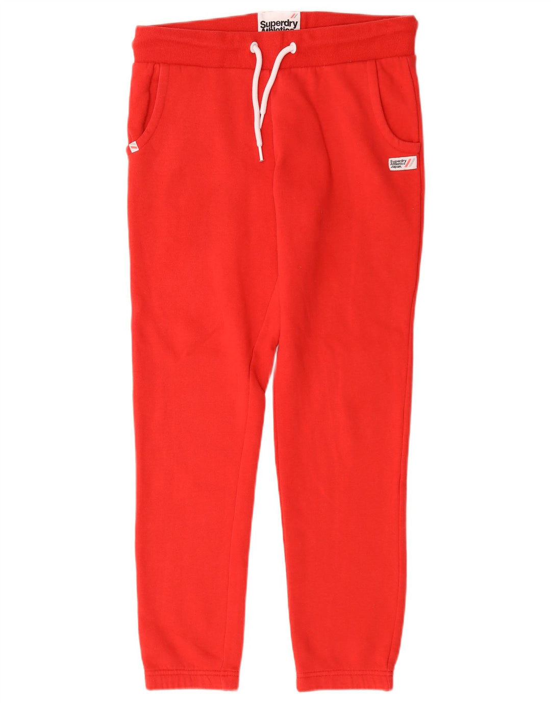 Superdry Womens Tracksuit Trousers Joggers UK 12 Medium Red Cotton