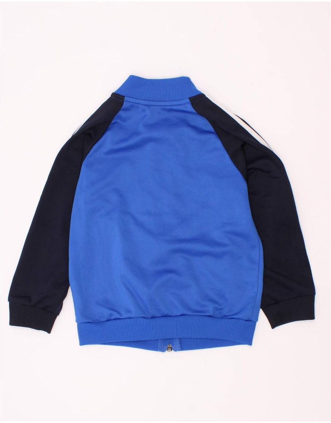 Adidas Boys Tracksuit Top Jacket 2-3 Years Blue Colourblock Polyester