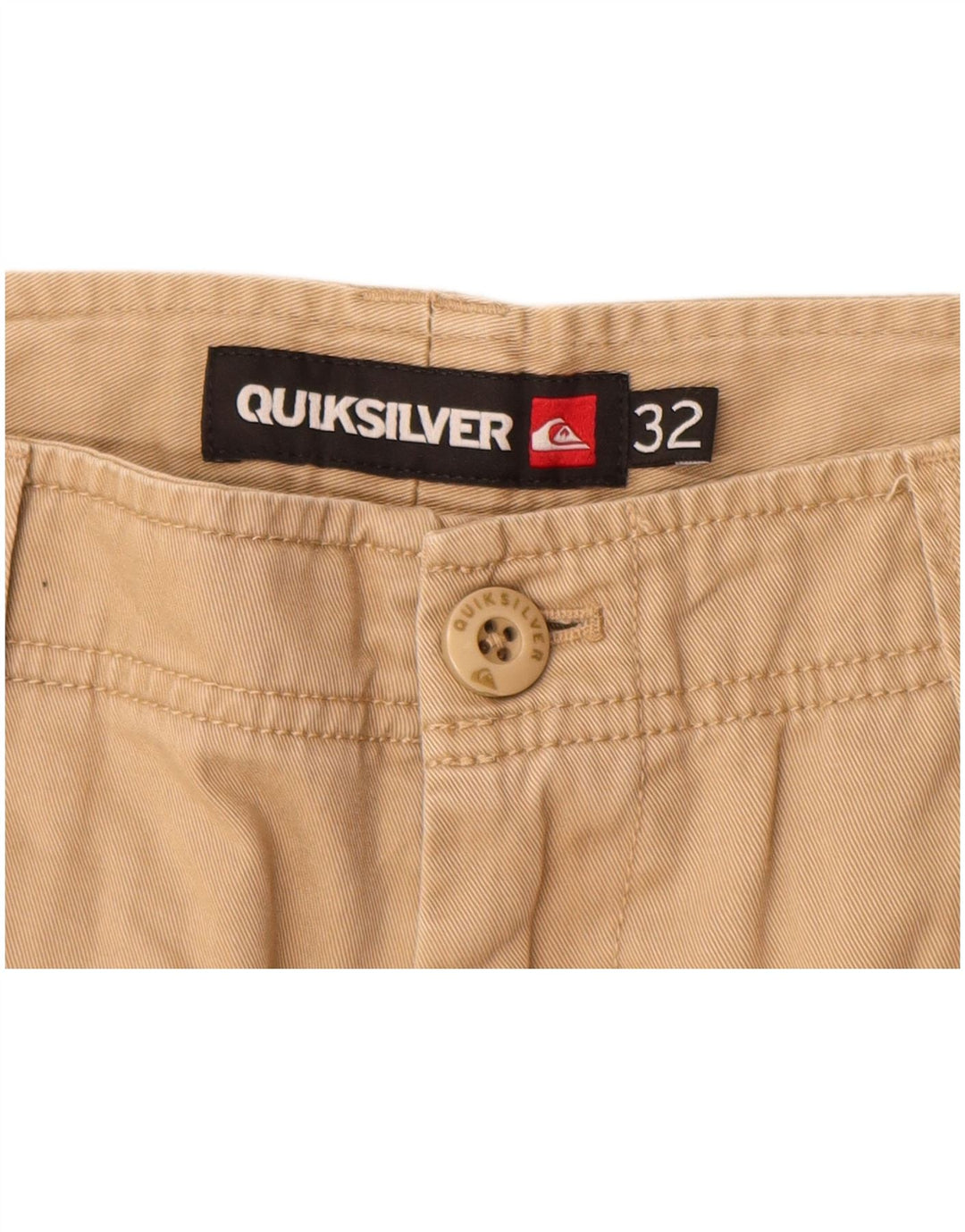 QUIKSILVER Mens Cargo Shorts W32 Medium  Beige Cotton