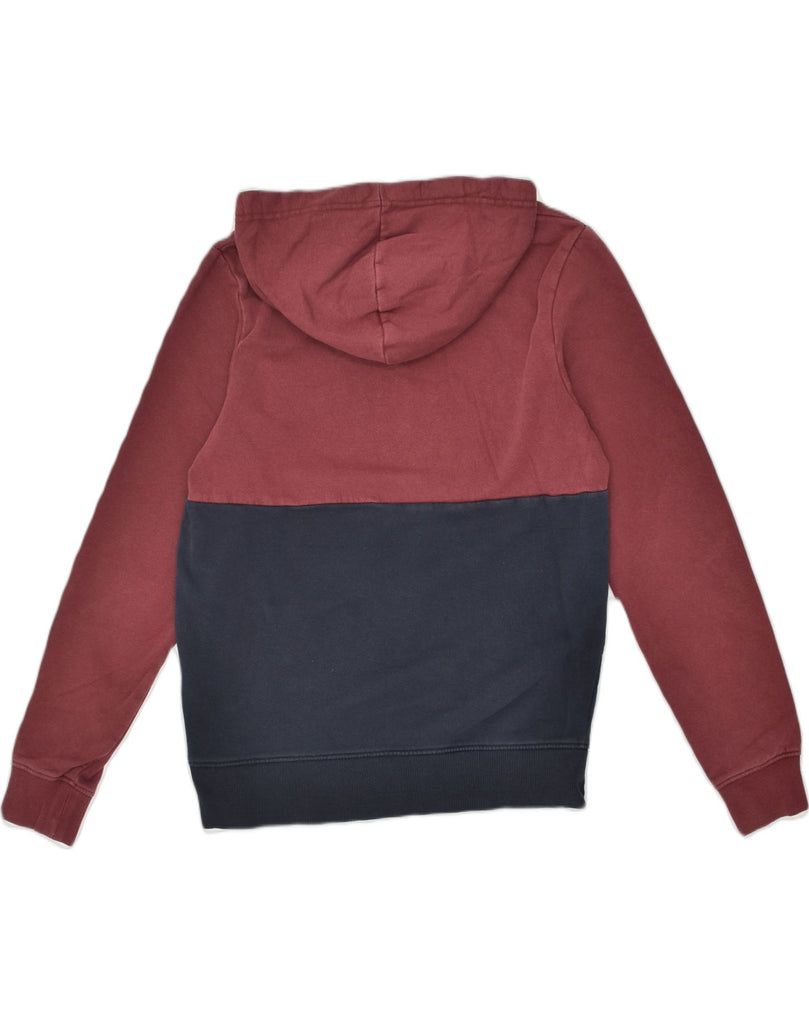 JACK & JONES Mens Core Graphic Hoodie Jumper Small Burgundy Colourblock | Vintage Jack & Jones | Thrift | Second-Hand Jack & Jones | Used Clothing | Messina Hembry 