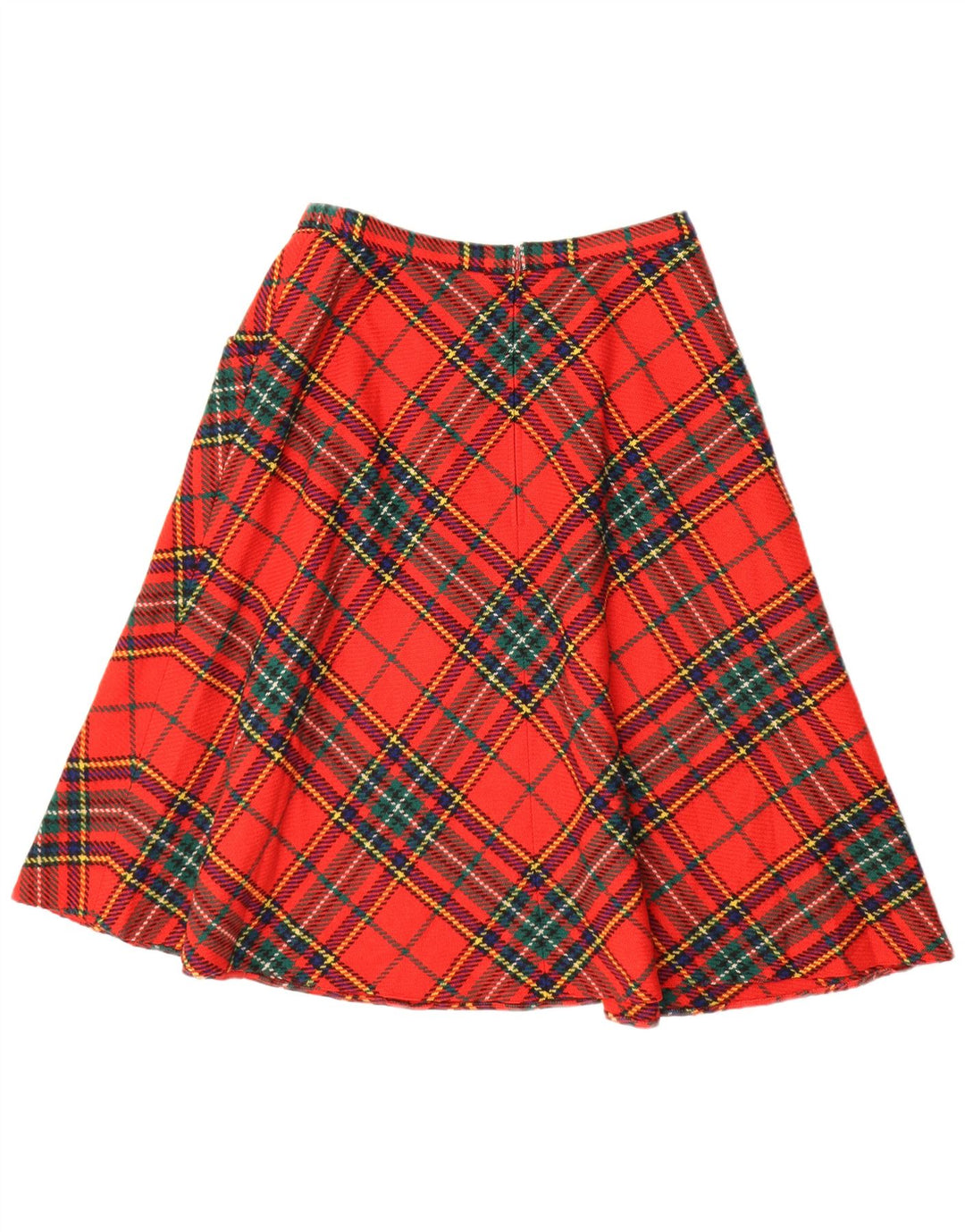SILESIA Womens High Waist Flared Skirt EU 42 Large W28 L28 Red Plaid