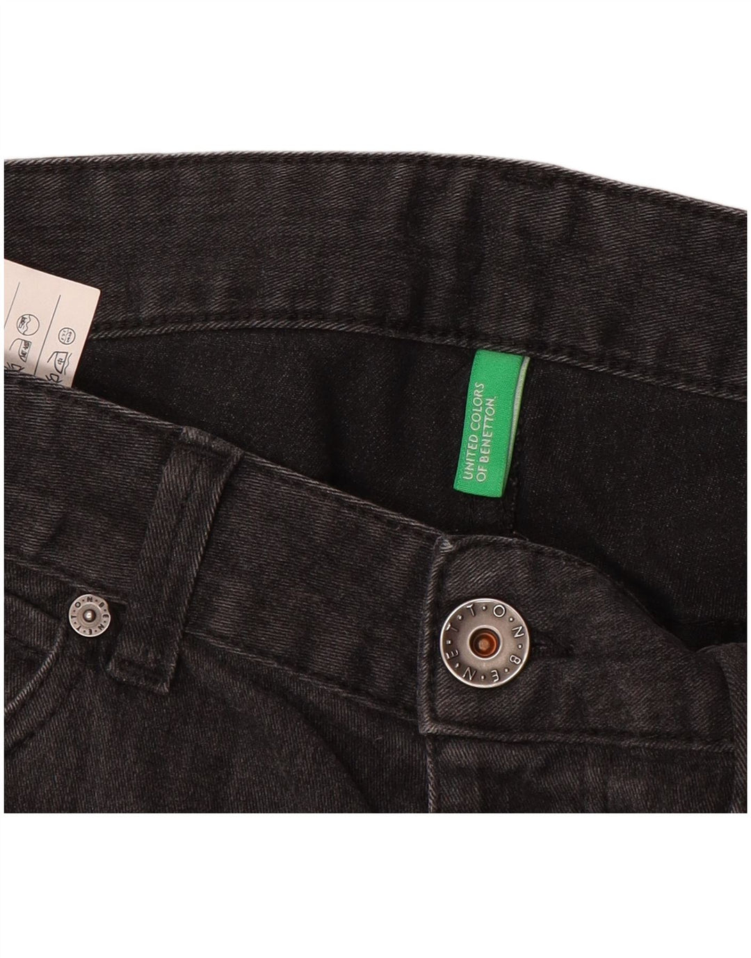 BENETTON Mens Slim Casual Trousers IT 48 Medium W32 L33 Grey Check Cotton