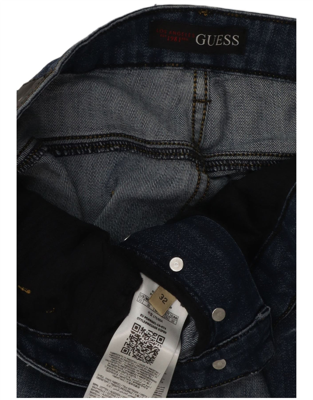 Guess Mens Slim Jeans W32 L32 Blue Cotton