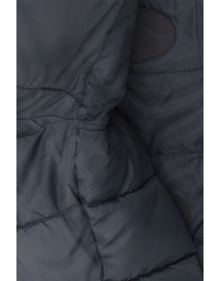 Superdry Womens Hooded Padded Jacket UK 14 Large Navy Blue Polyester