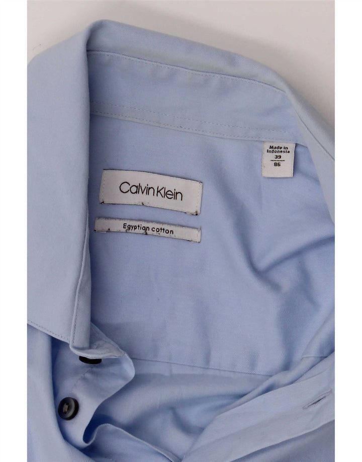 Calvin Klein Mens Shirt Size 39 Medium Blue Cotton
