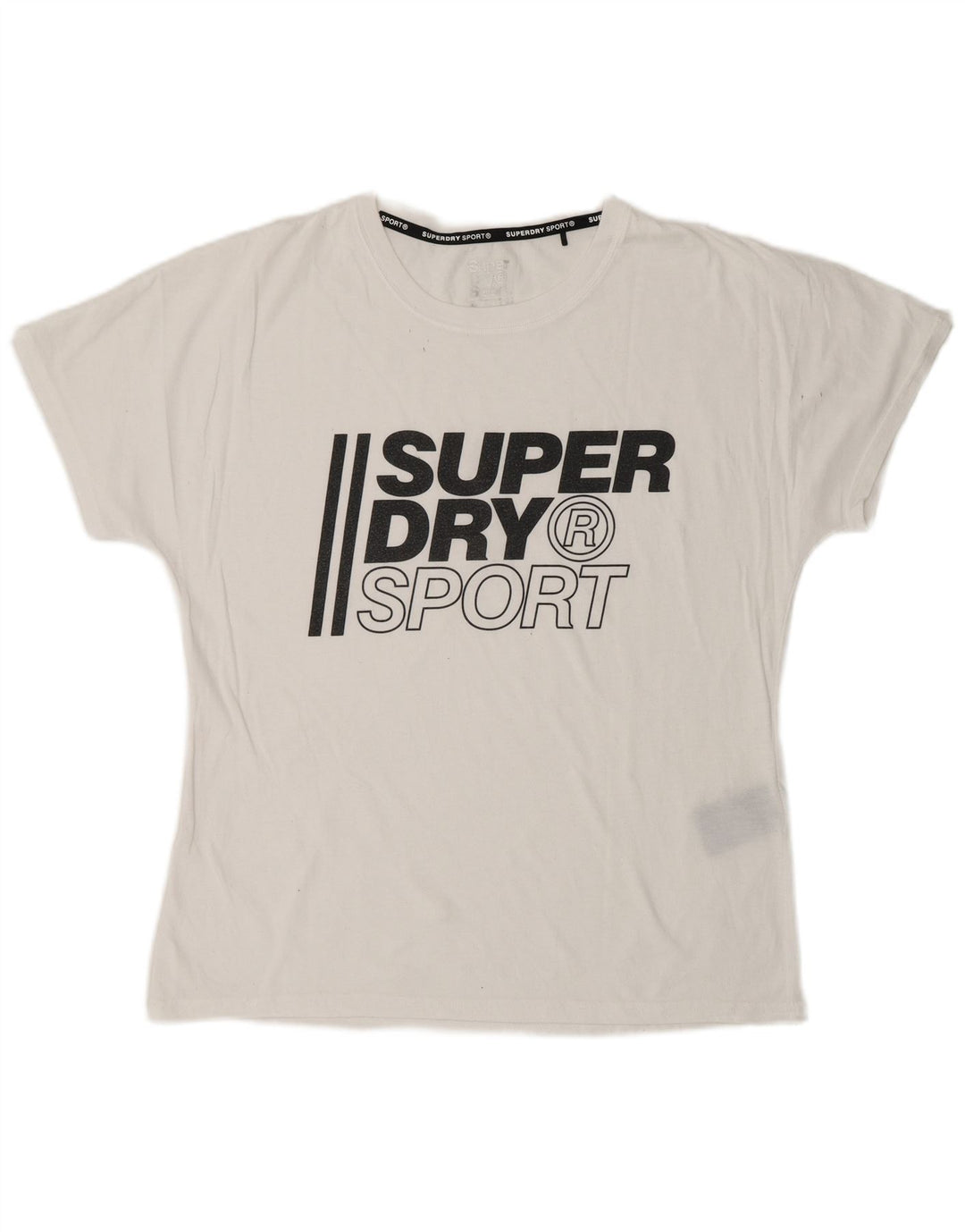 SUPERDRY Womens Graphic T-Shirt Top UK 12 Medium  White Polyester