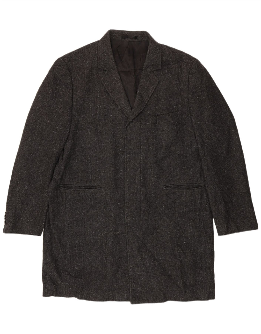 Marks & Spencer Mens Open Blazer Jacket UK 44 2XL Grey Wool