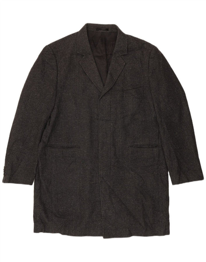 Marks & Spencer Mens Open Blazer Jacket UK 44 2XL Grey Wool