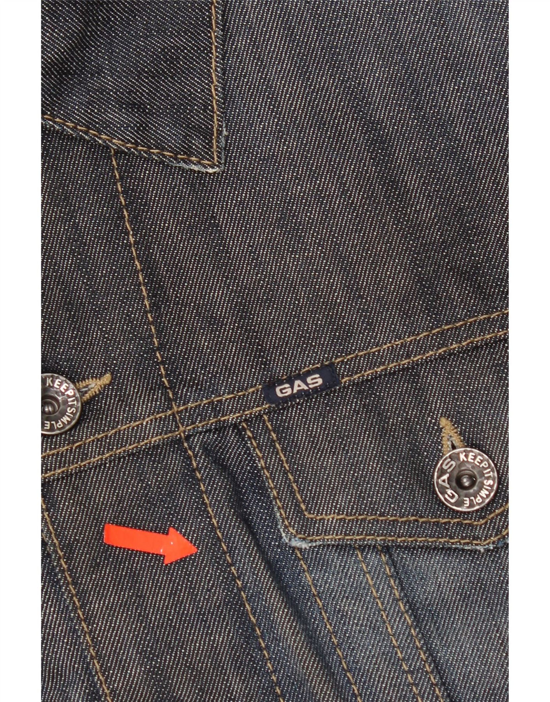 Gas Womens Denim Jacket UK 18 XL Navy Blue Cotton