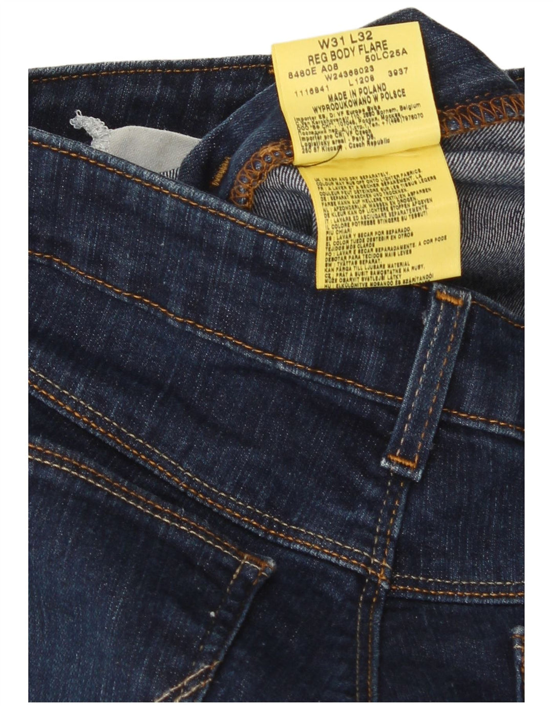 Wrangler Womens Flared Jeans W31 L32 Navy Blue Cotton