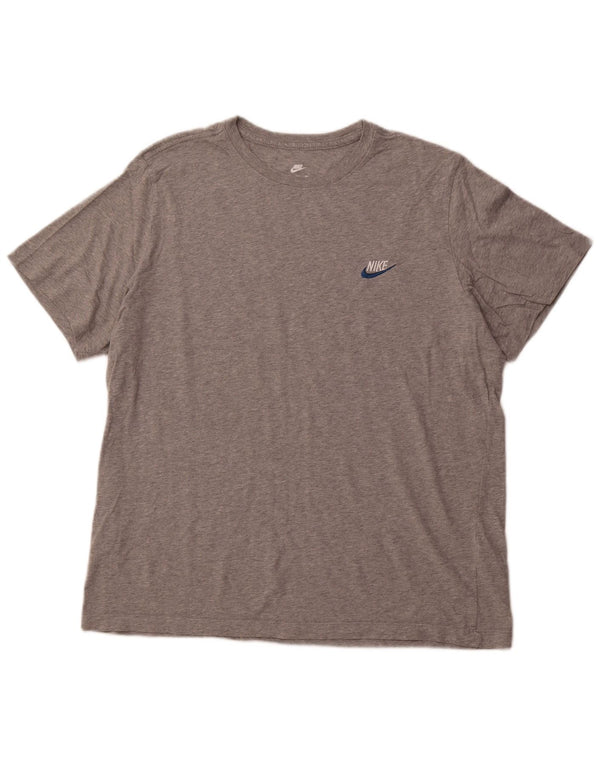 NIKE Mens T-Shirt Top XL Grey Cotton