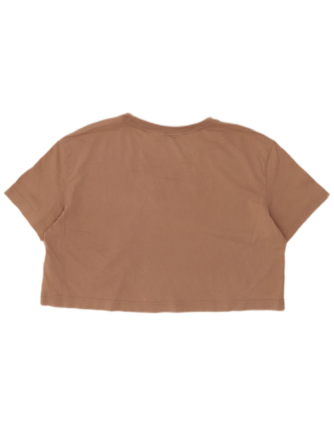 Nike Womens Crop Graphic T-Shirt Top UK 14 Medium Beige Cotton