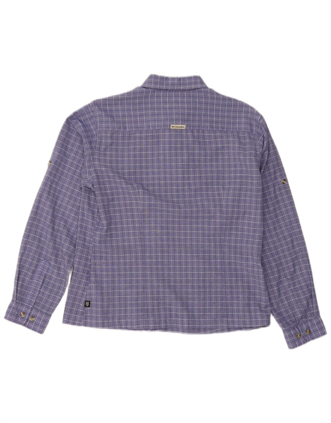 Columbia Womens Shirt UK 14 Medium Blue Check Polyester