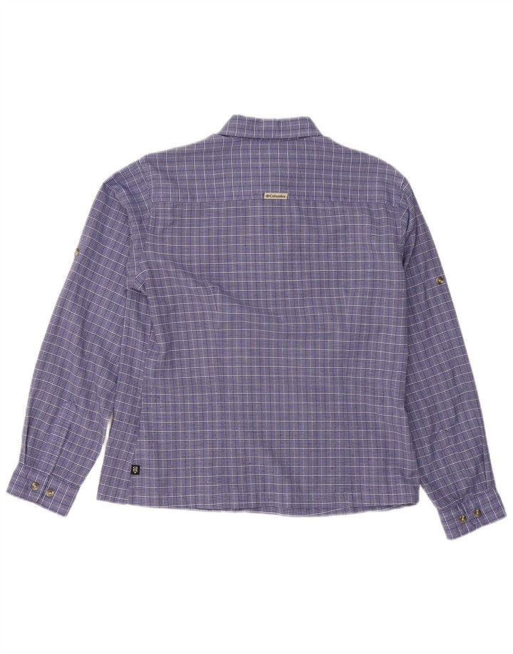 Columbia Womens Shirt UK 14 Medium Blue Check Polyester