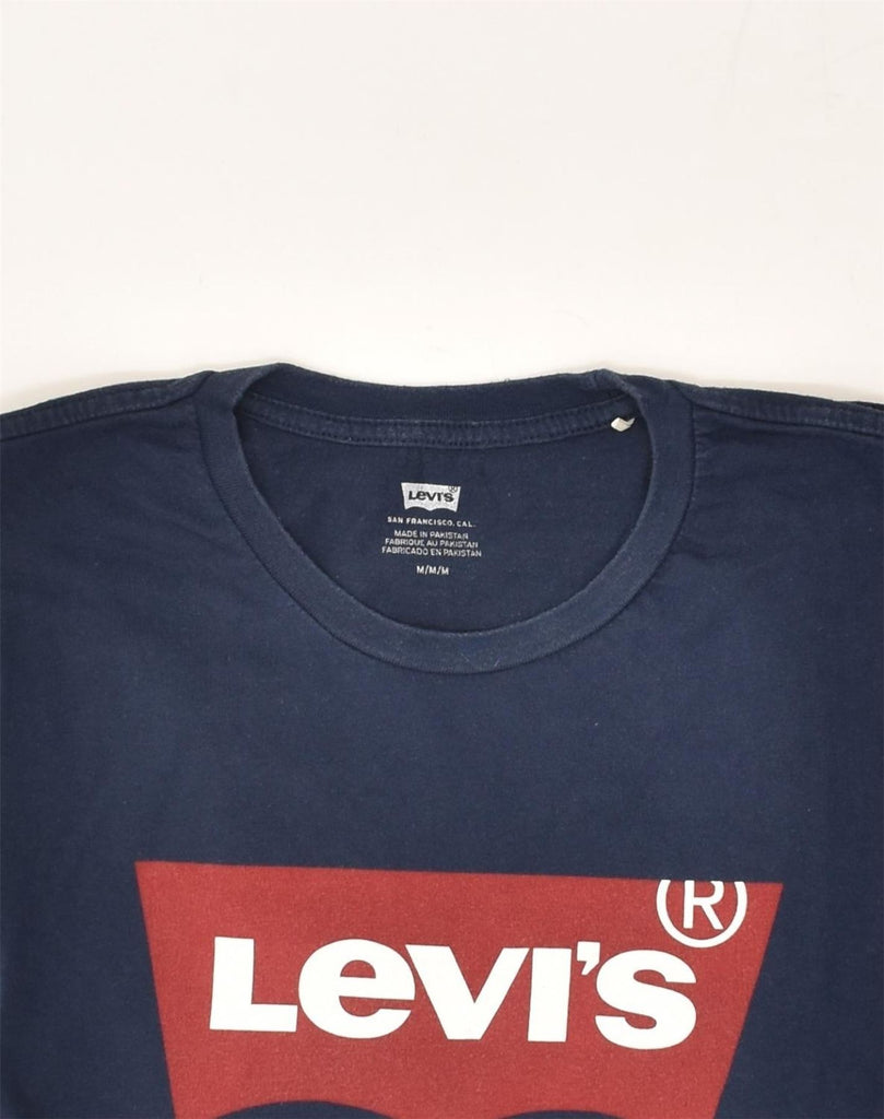 LEVI'S Mens Graphic T-Shirt Top Medium Navy Blue Cotton | Vintage Levi's | Thrift | Second-Hand Levi's | Used Clothing | Messina Hembry 