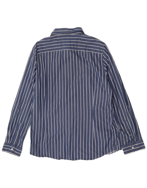Crew Clothing Mens Tailored Fit Shirt 2XL Blue Striped Cotton