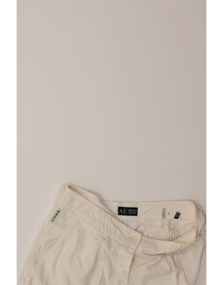 ARMANI Womens Chino Shorts UK 8 Small W28  White Cotton Vintage Armani and Second-Hand Armani from Messina Hembry 