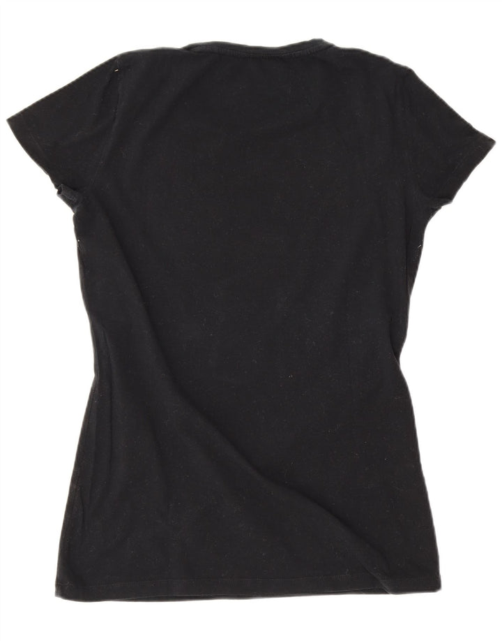 Gas Womens Graphic T-Shirt Top UK 8 Small Black