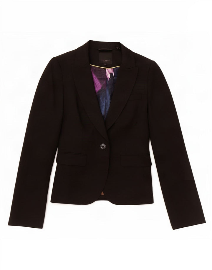 Ted Baker Womens 1 Button Blazer Jacket Size XS Black