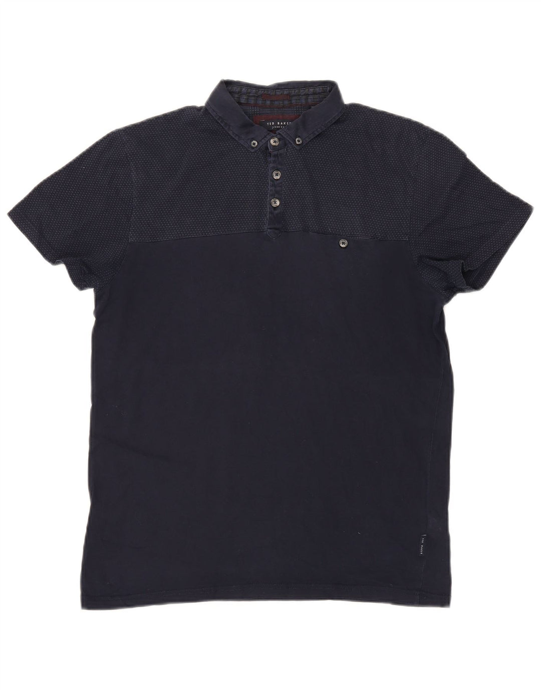 Ted Baker Mens Polo Shirt Size 3 Medium Navy Blue