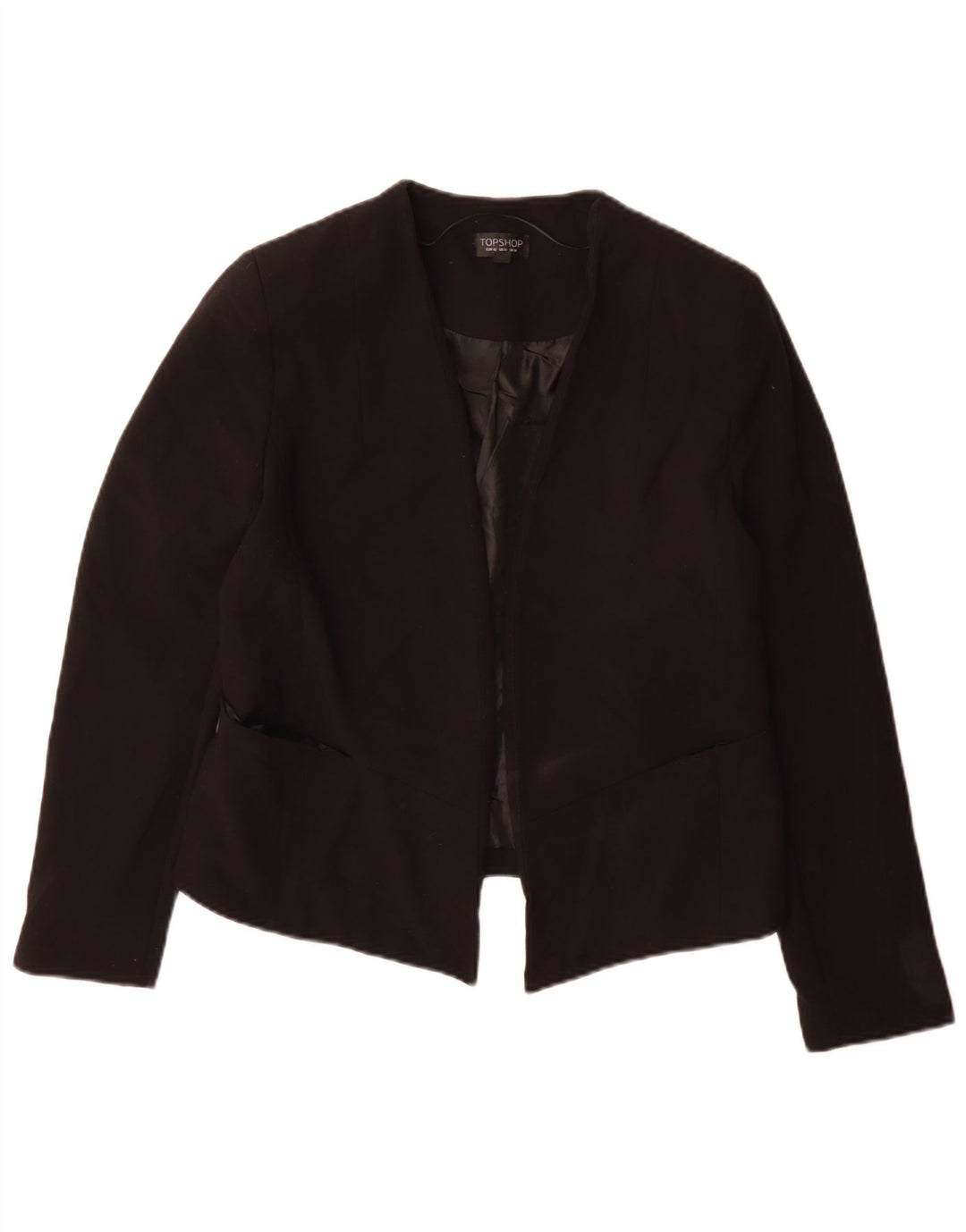 Topshop Womens Blazer Jacket UK 14 Large Black Polyester