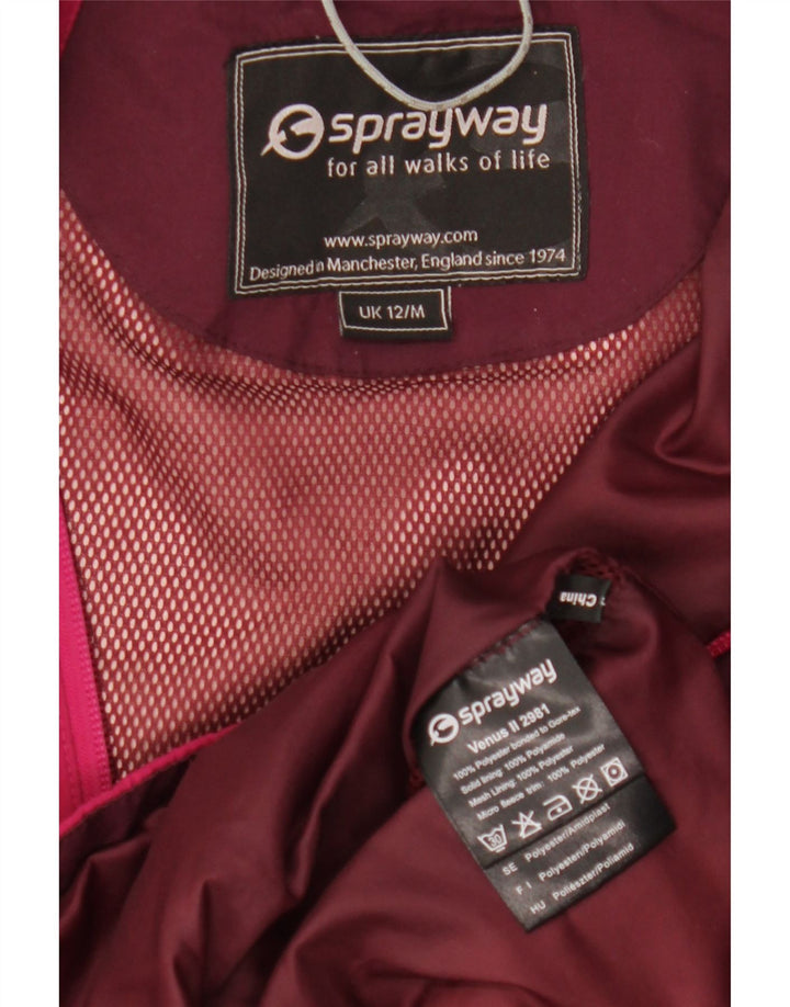 Sprayway Womens Hooded Rain Jacket UK 12 Medium Pink Polyester