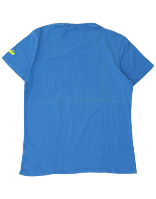 Superdry Mens Graphic T-Shirt Top XL Blue Cotton
