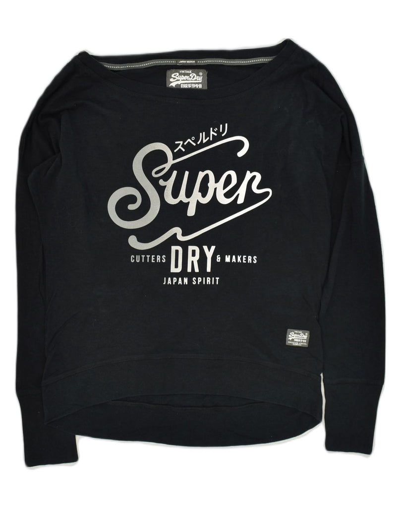 SUPERDRY Mens Vintage Graphic Sweatshirt Jumper Medium Navy Blue Cotton | Vintage Superdry | Thrift | Second-Hand Superdry | Used Clothing | Messina Hembry 