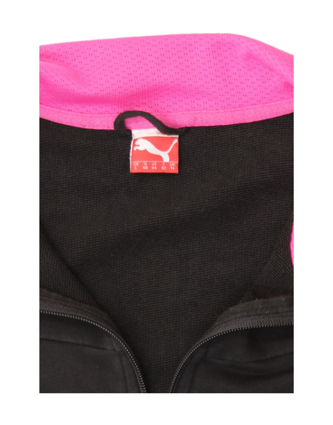 Puma Womens Graphic Tracksuit Top Jacket UK 14 Medium Black