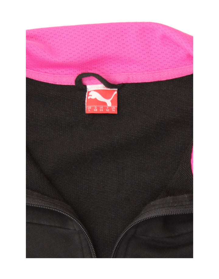 Puma Womens Graphic Tracksuit Top Jacket UK 14 Medium Black